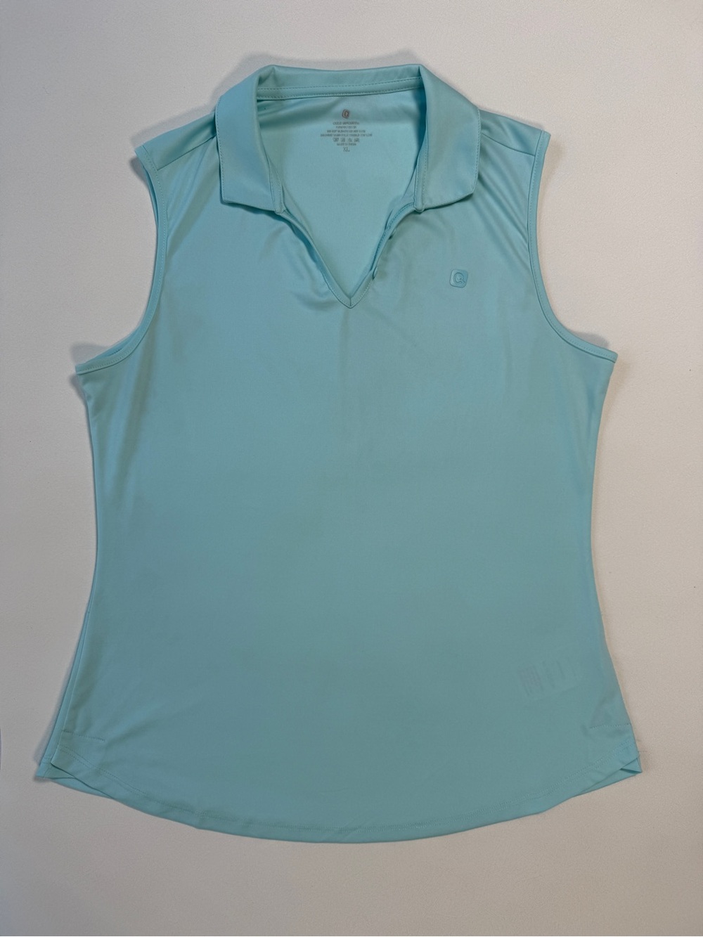 Sleeveless Polo Top - Light Aqua